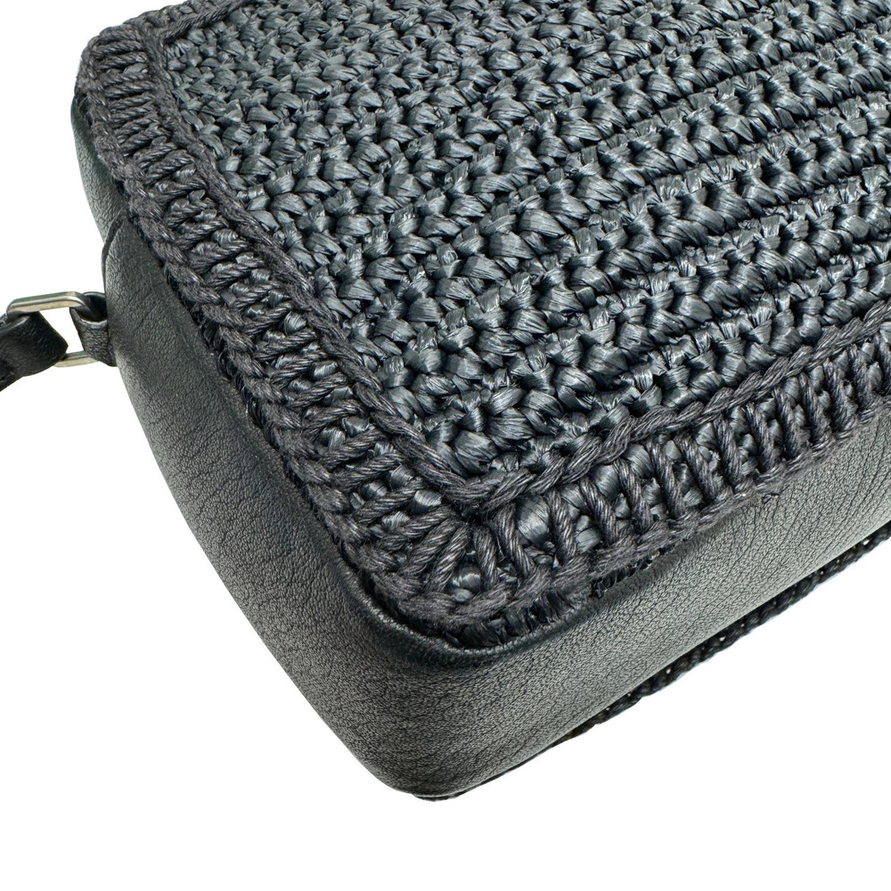 Saint Laurent Lou Camera Bag Raffia Shoulder Black Tassel YSL Fringe - Picture 7 of 11